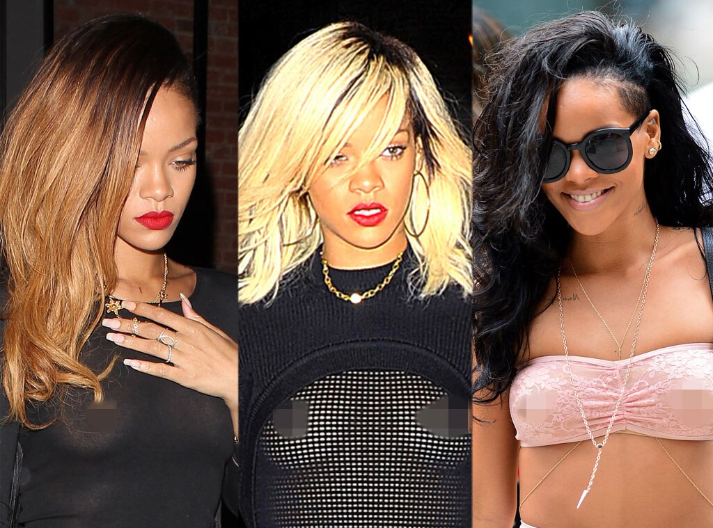 See Through Top Rihanna Sheer